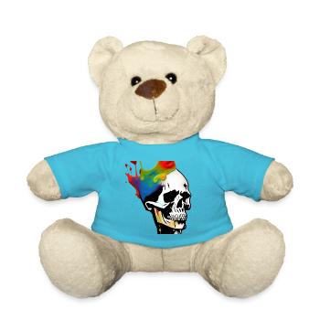 Totenkopf Kunst - Bunt - Teddy - Atollblau - Vorne