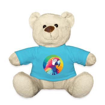 Papagei buntes Aquarell Tier Haustier Illustration - Teddy - Atollblau - Vorne