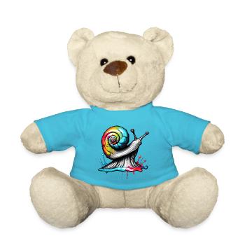 Snail / Animal / Crawling / Slimy / Slow - Teddy Bear - atoll blue - Front