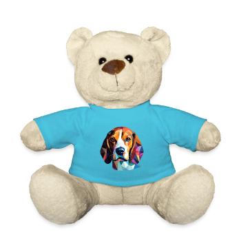 Kerry Beagle Dog Breed Watercolor Illustration - Teddy Bear - atoll blue - Front