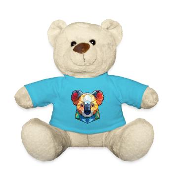 Koala Colorful Watercolor Animal Pet Illustration - Teddy Bear - atoll blue - Front