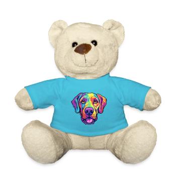 Gascon Saintongeois Dog Breed Cartoon Kawaii Illus - Teddy Bear - atoll blue - Front