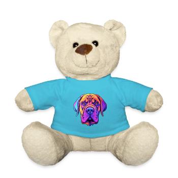 Transmontano Mastiff Dog Breed Cartoon Kawaii Illu - Teddy Bear - atoll blue - Front