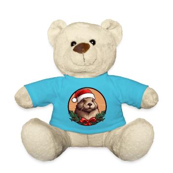Beaver Christmas - Teddy Bear - atoll blue - Front