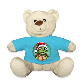 Turtles Christmas - Teddy Bear - atoll blue - Front
