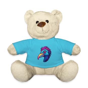 Kasuar Bunte Aquarell-Karikatur Kawaii Anima - Teddy - Atollblau - Vorne