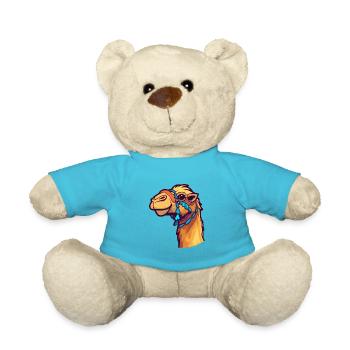 Camel Colorful Watercolor Cartoon Kawaii Animal - Teddy Bear - atoll blue - Front