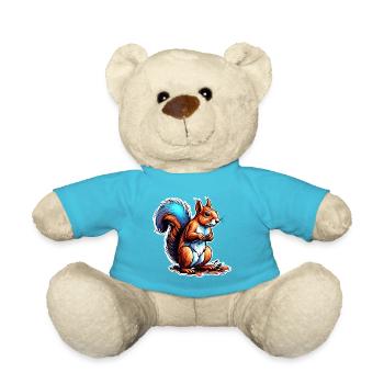 Eichhörnchen / Tier / Nagetier / Waldtier / Comic - Teddy - Atollblau - Vorne
