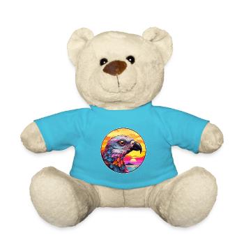 Kuckuck buntes Aquarell Cartoon Kawaii Tier - Teddy - Atollblau - Vorne