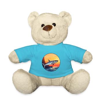 Barracuda Aquarelle Colorée Dessin Animé Kawaii Pet - Nounours - bleu outremer - Devant