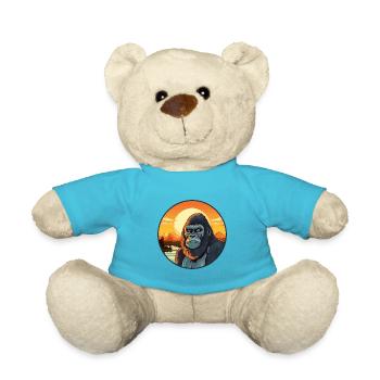 Gorilla Buntes Aquarell Cartoon Kawaii Tier - Teddy - Atollblau - Vorne