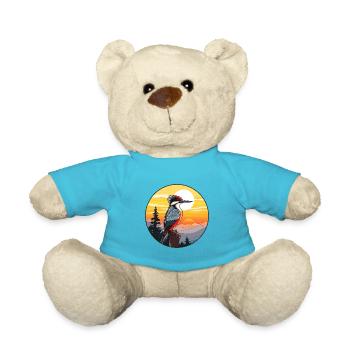 Pic Aquarelle Colorée Dessin Animé Kawaii Pet - Nounours - bleu outremer - Devant