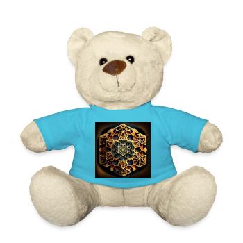 Geometric Pattern - Teddy Bear - atoll blue - Front