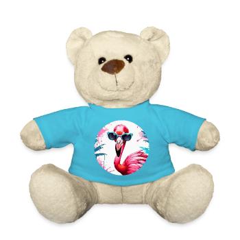 Flamant rose / Animal / Rose / Tropical / Longues pattes - Nounours - bleu outremer - Devant