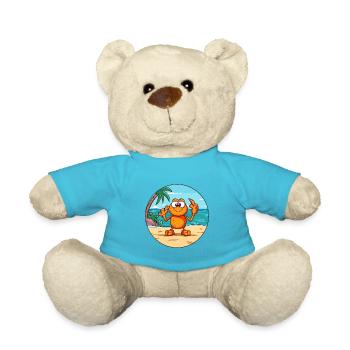 Craw aquarelle dessin animé Kawaii Clipart Animal - Nounours - bleu outremer - Devant