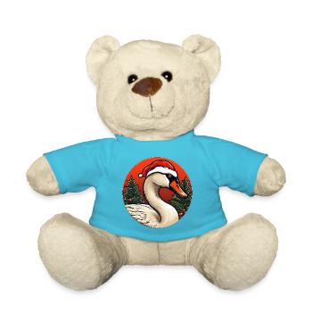 Schwan Weihnachten - Teddy - Atollblau - Vorne