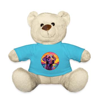 Burgos Pointer Dog Breed Colorful Cartoon Watercol - Teddy Bear - atoll blue - Front
