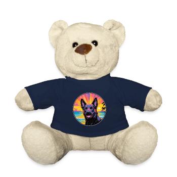 Holländischer Schäferhund Rasse Bunte Karikatur Watercol - Teddy - French Navy - Vorne