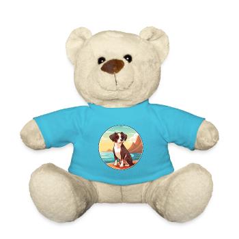 Cao Da Serra De Aires Hunderasse Cartoon Kawaii Hund - Teddy - Atollblau - Vorne