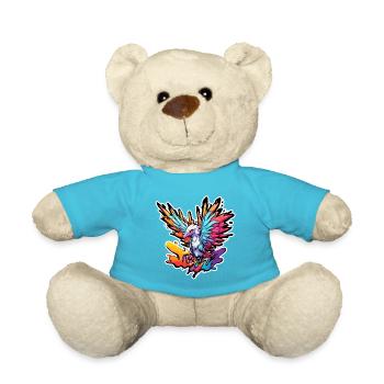 Phoenix / Bird / Animal / Mythical Creature / Fire - Teddy Bear - atoll blue - Front