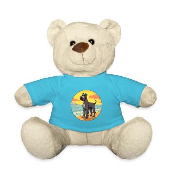 Giant Schnauzer Dog Breed Cartoon Kawaii Clipart - Teddy Bear - atoll blue - Front