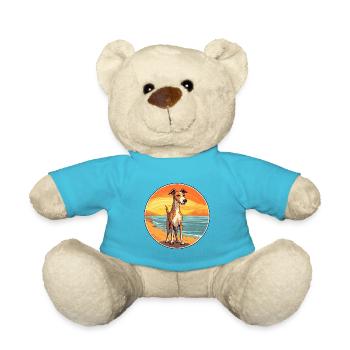 Lurcher Dog Breed Cartoon Kawaii Clipart Dog Pet - Teddy Bear - atoll blue - Front
