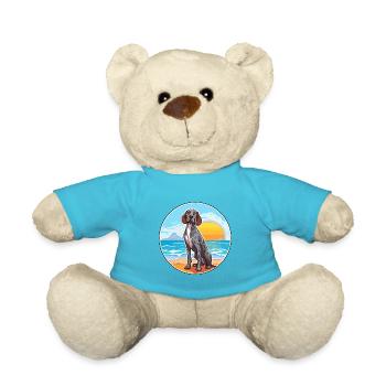 Portuguese Pointer Dog Breed Cartoon Kawaii Dog - Teddy Bear - atoll blue - Front