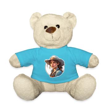 Farmer / Farmer / Farm / Harvest / Woman - Teddy Bear - atoll blue - Front