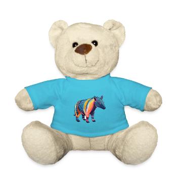 Tapir Colorful Watercolor Cartoon Kawaii Animal - Teddy Bear - atoll blue - Front