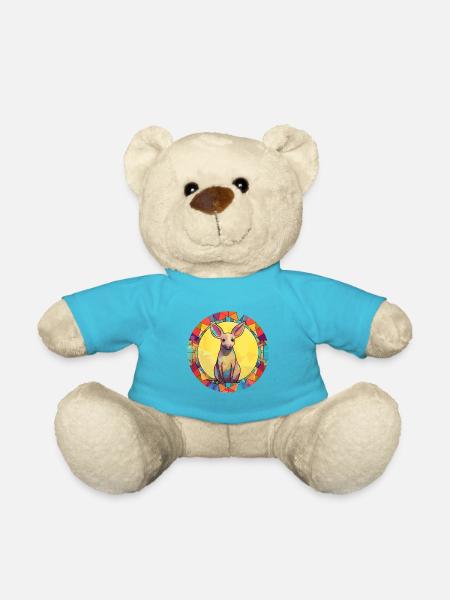 Erdferkel Bunte Karikatur Kawaii Ani - Teddy - Atollblau