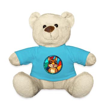 Chipmunk Buntglas Bunte Karikatur Kawaii Ani - Teddy - Atollblau - Vorne