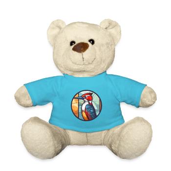 Pic vitrail coloré Cartoon Kawaii A - Nounours - bleu outremer - Devant