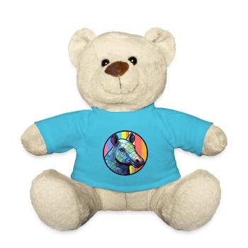Tapir Stained Glass Colorful Cartoon Kawaii Animal - Teddy Bear - atoll blue - Front