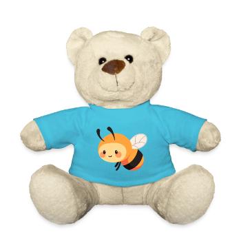 Abeille mignon heureux kawaii dessin animé Clipart Animal - Nounours - bleu outremer - Devant