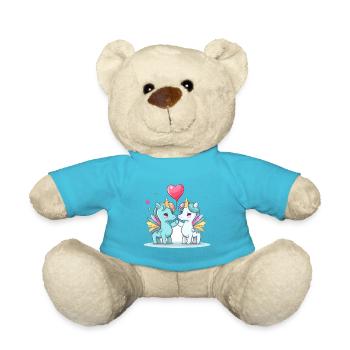 Licornes Kawaii Cartoon Pet Jouant Avec Des Ballons - Nounours - bleu outremer - Devant