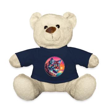 Eurasischer Luchs Katzenrasse Aquarell Cartoon Kawaii - Teddy - French Navy - Vorne
