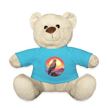 Bussard Buntes Aquarell Cartoon Kawaii Tier - Teddy - Atollblau - Vorne