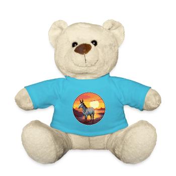 Âne Coloré Aquarelle Dessin Animé Kawaii Animal - Nounours - bleu outremer - Devant