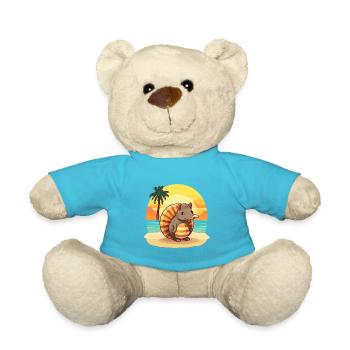 Armadillo Funny Cartoon Kawaii Beach Illustration - Teddy Bear - atoll blue - Front