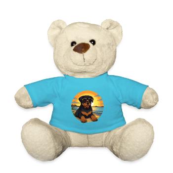 Rottweiler Chien Drôle De Dessin Animé Kawaii Livre Plage - Nounours - bleu outremer - Devant
