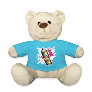Spray Can / Art / Spray / Street Art / Wall - Teddy Bear - atoll blue - Front