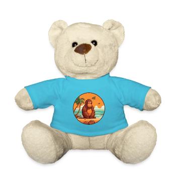 Orang-Utan Aquarell Cartoon Kawaii Clipart Tier - Teddy - Atollblau - Vorne