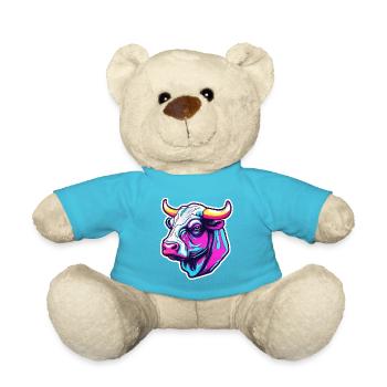 Stier / Bulle / Tier / Hörner / Stierkampf - Teddy - Atollblau - Vorne
