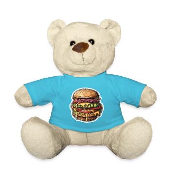 Burgers / Fast Food / Food / Buns / Beef - Teddy Bear - atoll blue - Front