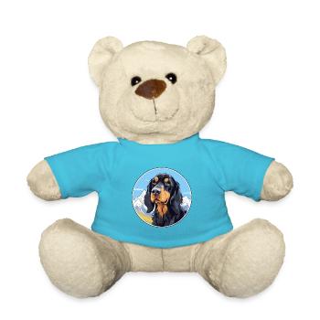 Gordon Setter chien race dessin animé Kawaii aquarelle - Nounours - bleu outremer - Devant