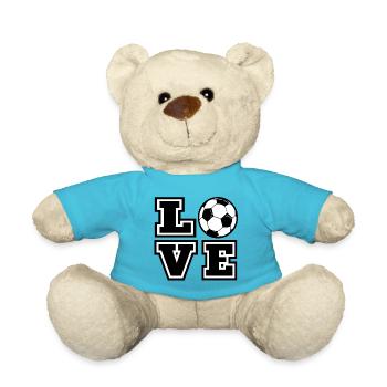 I Love Soccer Funny Sports Saying Football Graphic - Teddy Bear - atoll blue - Front