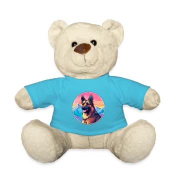 Berger Belge Malinois Chien Race Cartoon Kawaii - Nounours - bleu outremer - Devant