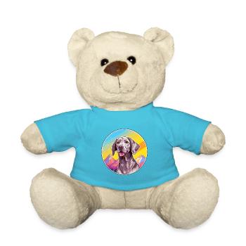 Slowakische rauhaarige Vorstehhunderasse Cartoon K - Teddy - Atollblau - Vorne