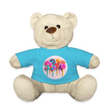 Lollipop / Lollipop / Candy / Lick / Cute - Teddy Bear - atoll blue - Front