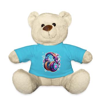 Headphones / Audio / Music / Sound / Studio / Cool - Teddy Bear - atoll blue - Front